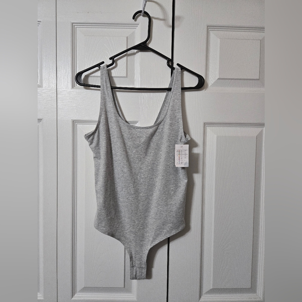 Auden Gray Sleeveless Bodysuit, Smooth Under Clothes, XL, New